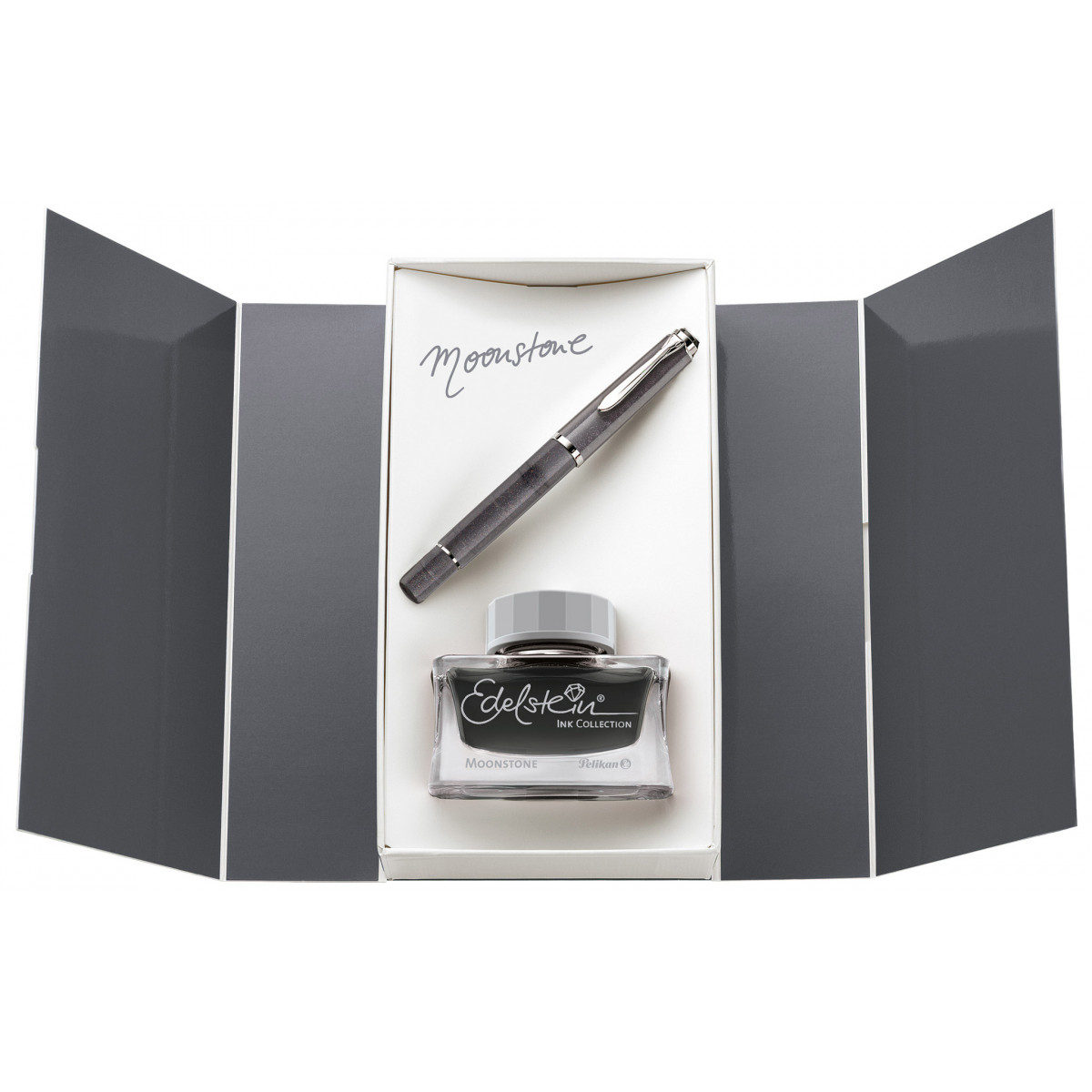Подарочный набор: перьевая ручка Pelikan Elegance Classic M205 Moonstone SE 2020 + чернила Edelstein Moonstone, артикул PL816922. Фото 1