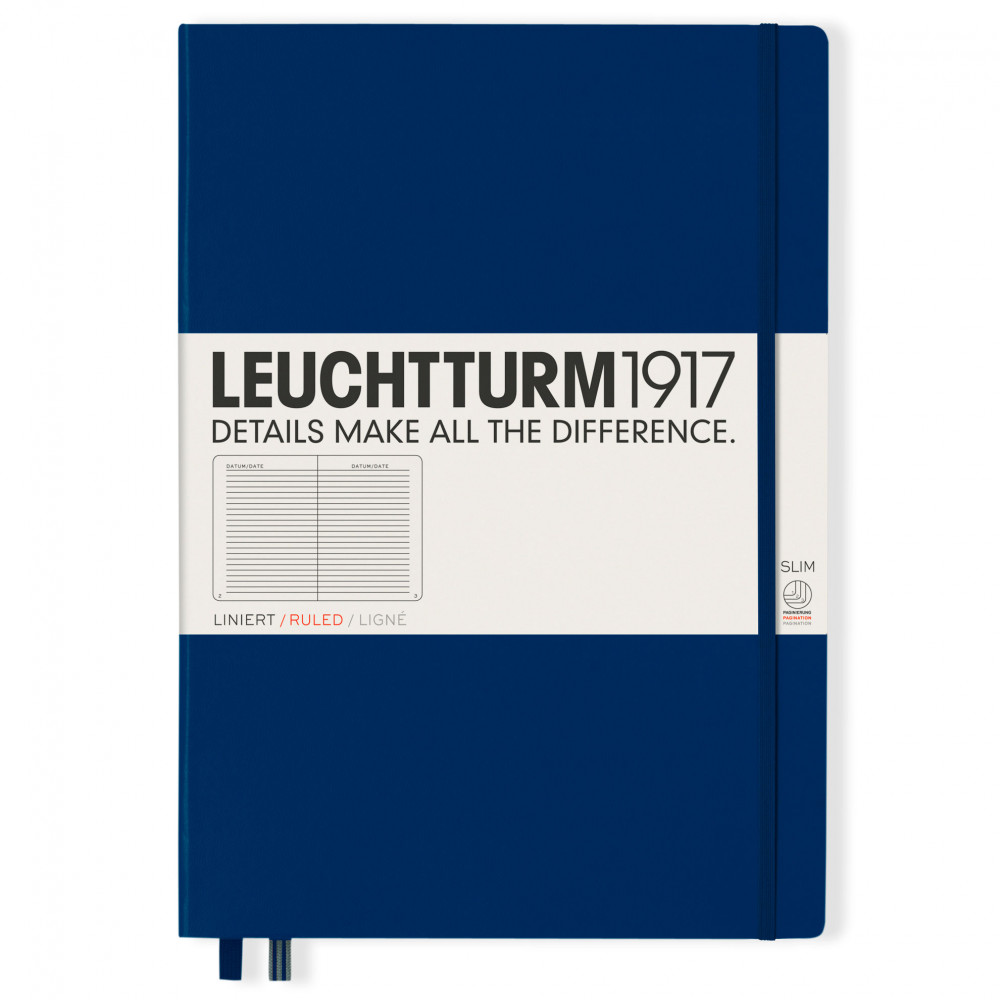 Записная книжка Leuchtturm Master Slim A4+ Navy твердая обложка 123 стр, артикул 342928. Фото 9