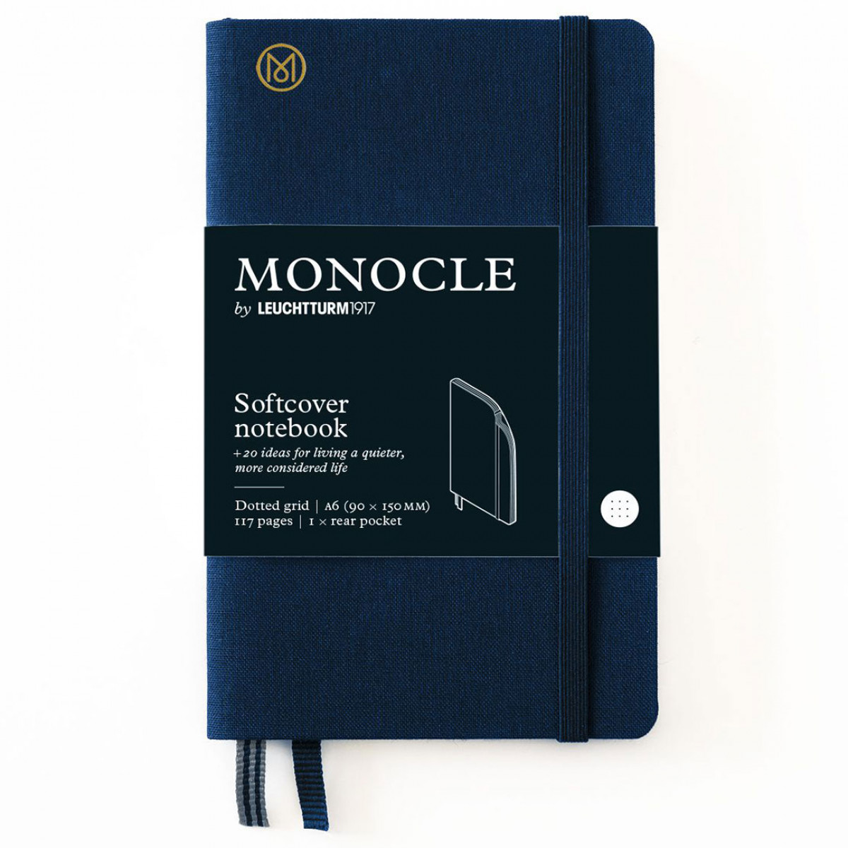 Записная книжка Leuchtturm Monocle A6 Navy мягкая обложка из льна 117 стр, артикул 363367. Фото 1