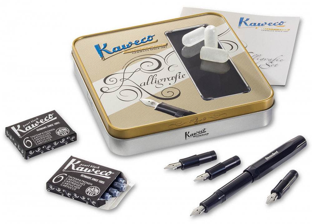 Набор для каллиграфии Kaweco Calligraphy Black: перьевая ручка, набор перьев, картриджи, артикул 10000229. Фото 4