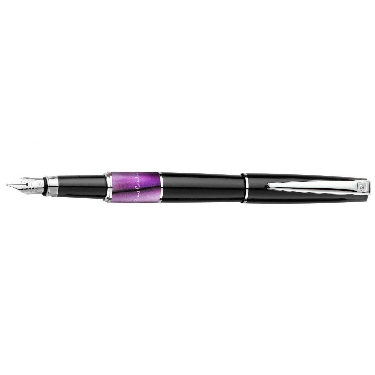 Перьевая ручка Pierre Cardin Libra черный лак фиолетовая вставка из акрила, PC3405FP-02 Перьевая ручка Pierre Cardin Libra черный лак фиолетовая вставка из акрила, артикул PC3405FP-02. Фото 1