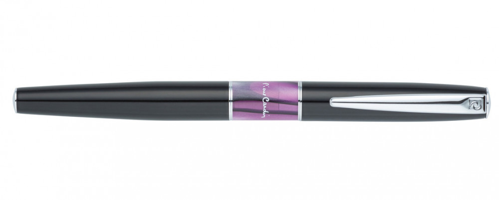 Перьевая ручка Pierre Cardin Libra черный лак фиолетовая вставка из акрила, артикул PC3405FP-02. Фото 2