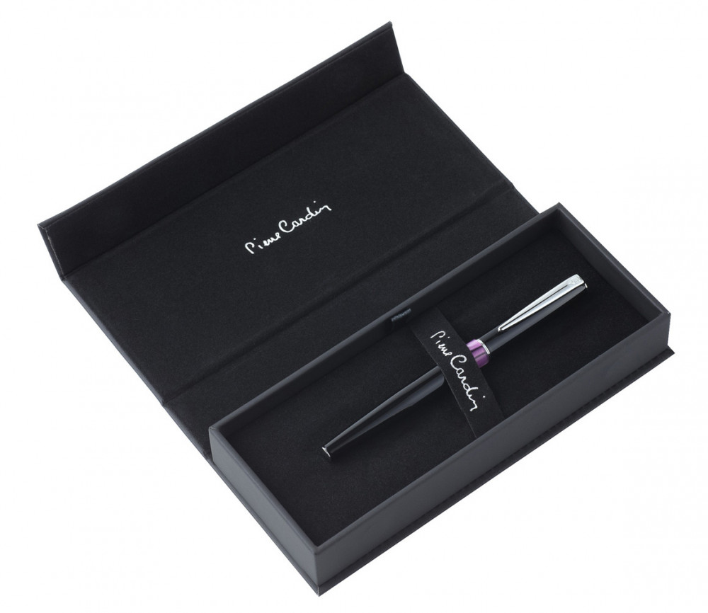 Перьевая ручка Pierre Cardin Libra черный лак фиолетовая вставка из акрила, артикул PC3405FP-02. Фото 6
