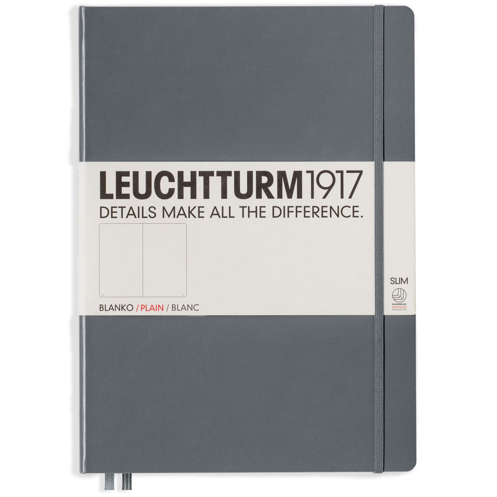 Записная книжка Leuchtturm Master Slim A4+ Anthracite твердая обложка 123 стр, артикул 344816. Фото 1