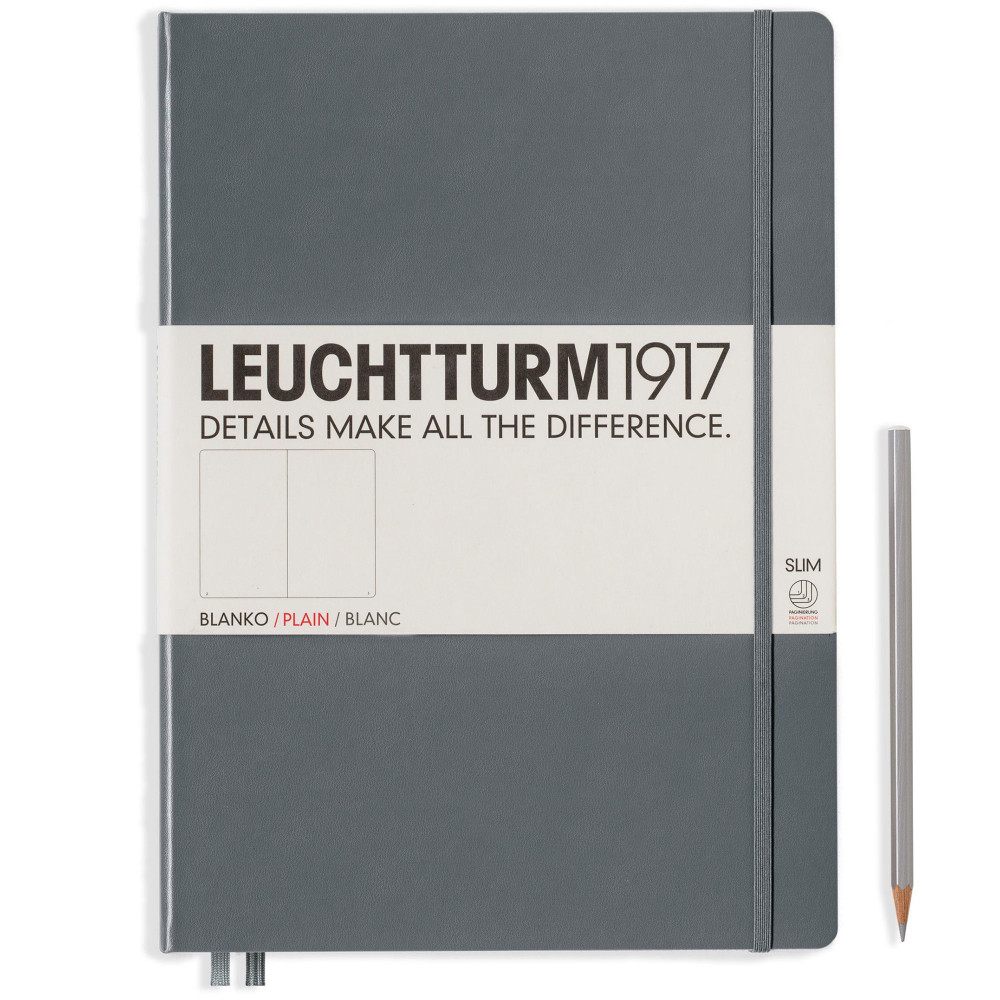 Записная книжка Leuchtturm Master Slim A4+ Anthracite твердая обложка 123 стр, артикул 344816. Фото 2