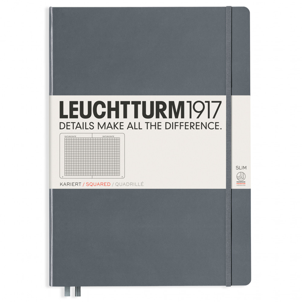 Записная книжка Leuchtturm Master Slim A4+ Anthracite твердая обложка 123 стр, артикул 344816. Фото 10