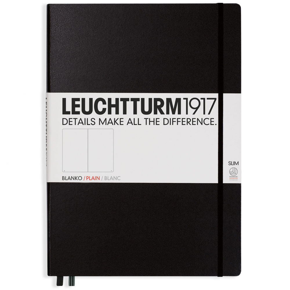 Записная книжка Leuchtturm Master Slim A4+ Black твердая обложка 123 стр, артикул 330754. Фото 1