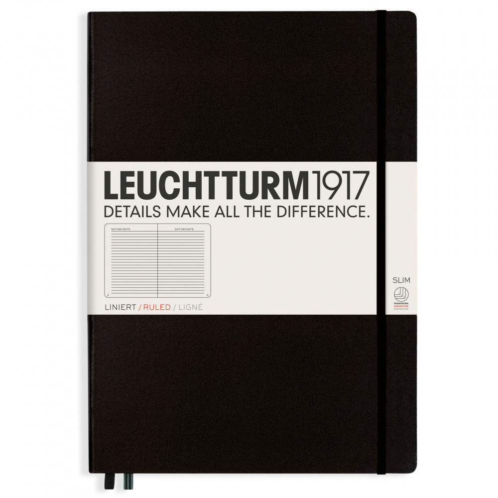 Записная книжка Leuchtturm Master Slim A4+ Black твердая обложка 123 стр, артикул 330754. Фото 9