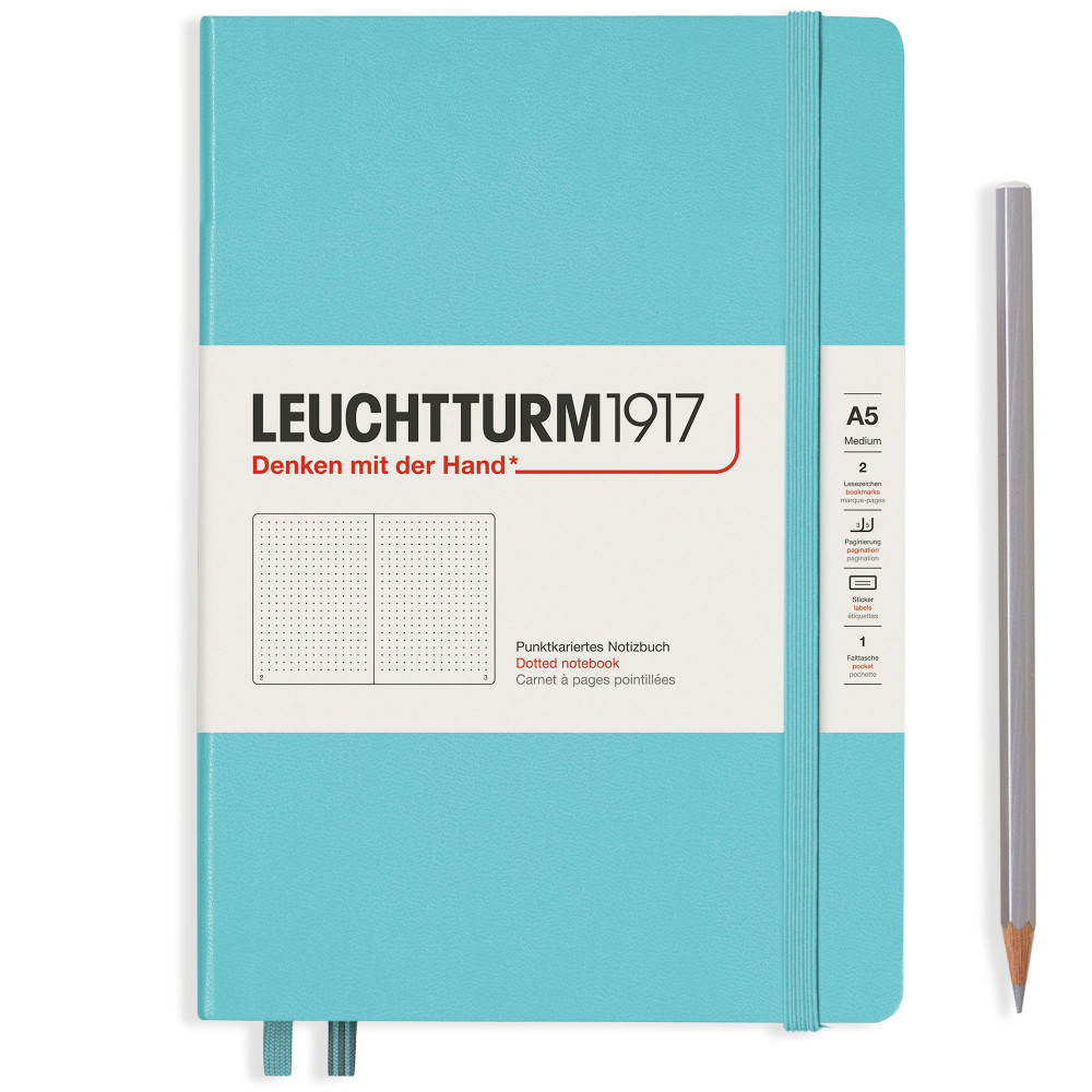 Записная книжка Leuchtturm Rising Colours A5 Aquamarine твердая обложка 251 стр, артикул 363391. Фото 2