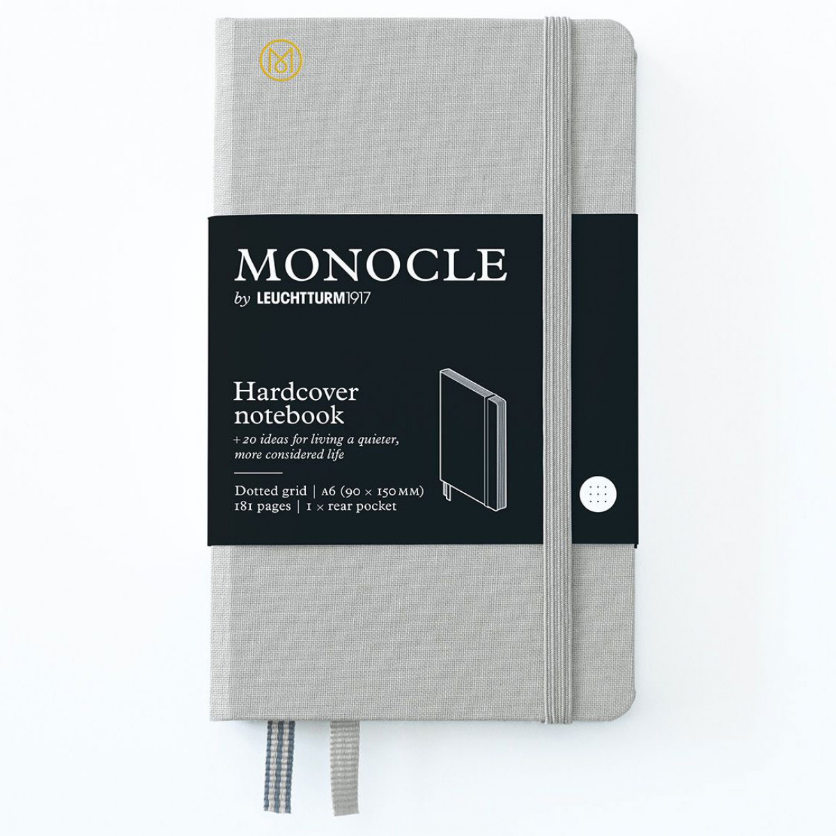 Записная книжка Leuchtturm Monocle A6 Light Grey твердая обложка из льна 181 стр, артикул 363363. Фото 1