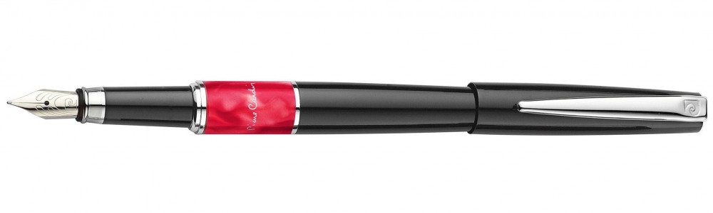 Перьевая ручка Pierre Cardin Libra черный лак красная вставка из акрила, артикул PC3402FP. Фото 1