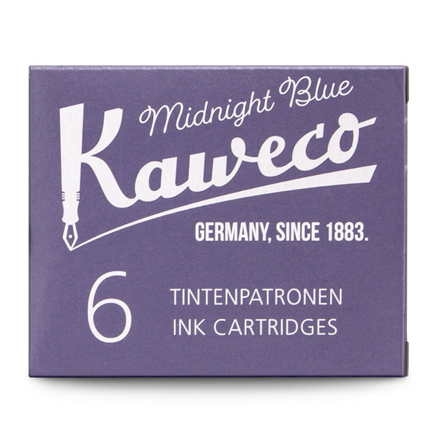 Картриджи с чернилами (6 шт) для перьевой ручки Kaweco Midnight Blue, артикул 10000258. Фото 2