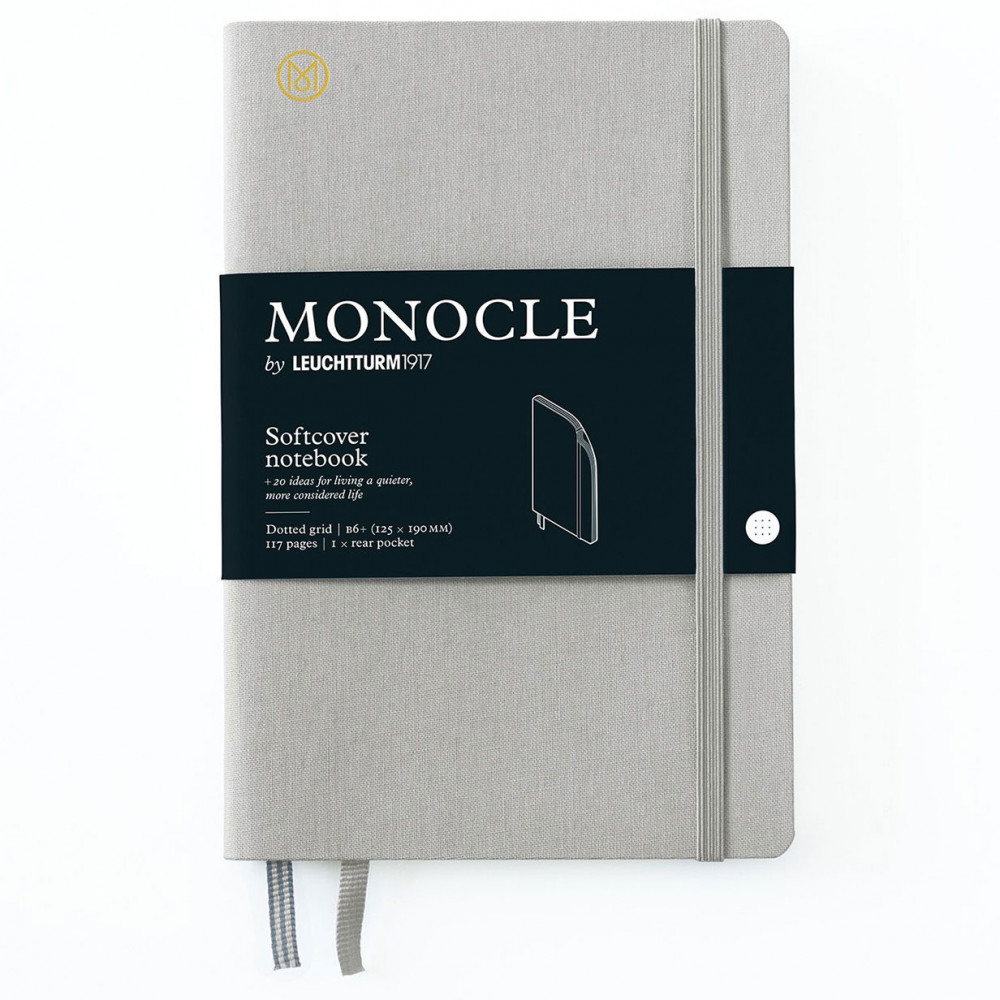 Записная книжка Leuchtturm Monocle B6+ Light Grey мягкая обложка из льна 117 стр, артикул 363360. Фото 1