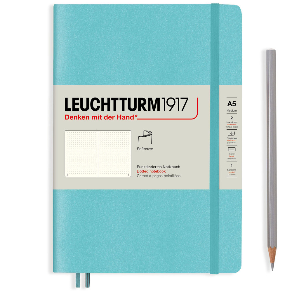 Записная книжка Leuchtturm Rising Colours A5 Aquamarine мягкая обложка 123 стр, артикул 363407. Фото 2