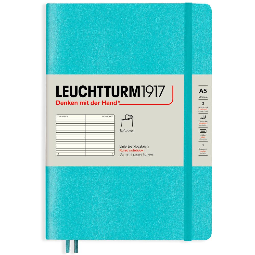Записная книжка Leuchtturm Rising Colours A5 Aquamarine мягкая обложка 123 стр, артикул 363407. Фото 8