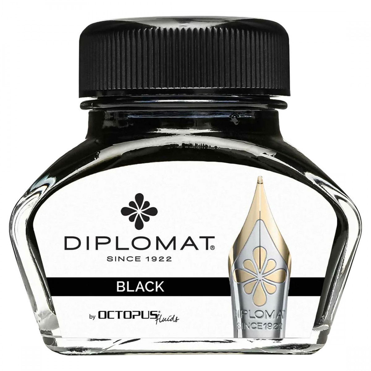 Флакон с чернилами Diplomat Octopus Black 30 мл, D41001002 Флакон с чернилами Diplomat Octopus Black 30 мл, артикул D41001002. Фото 1