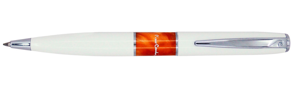 Шариковая ручка Pierre Cardin Libra белый лак оранжевая вставка из акрила, артикул PC3501BP-02. Фото 1