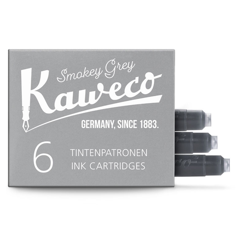 Картриджи с чернилами (6 шт) для перьевой ручки Kaweco Smoky Grey, артикул 10000997. Фото 1