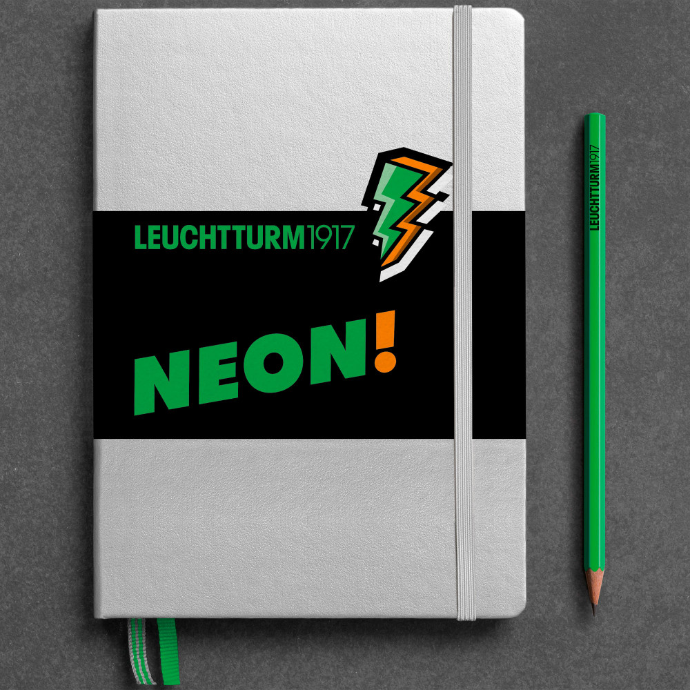 Записная книжка Leuchtturm Limited Editon Neon! A5 Silver/Green (в точку), артикул 361390. Фото 1