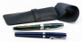 Кожаный чехол для двух ручек с перегородкой Handmade темно-синий