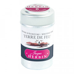Картриджи с чернилами (6 шт) для перьевой ручки Herbin Terre de feu (красно-коричневый)
