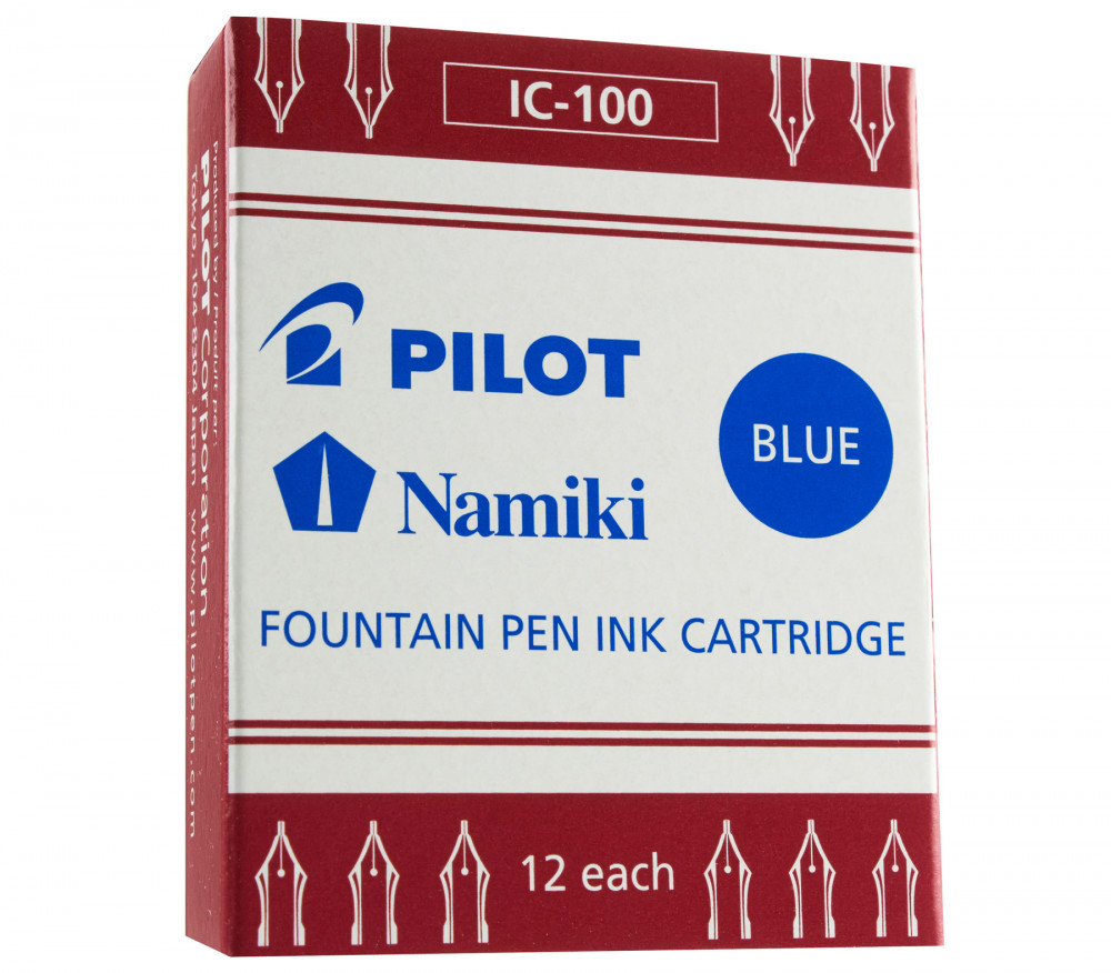 Картриджи с чернилами (12 шт) для перьевых ручек Pilot Fine Writing синий, артикул ic-100-l. Фото 1