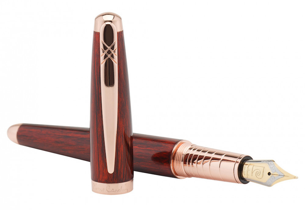 Перьевая ручка Pierre Cardin Majestic коричнево-медный лак с рисунком, артикул PCX755FP-RG. Фото 4