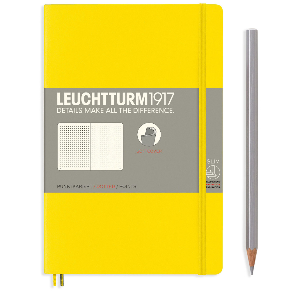 Записная книжка Leuchtturm Paperback B6+ Lemon мягкая обложка 123 стр, артикул 358303. Фото 2