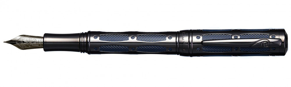 Перьевая ручка Pierre Cardin The One черненая сталь с синей вставкой, артикул PC1001FP-08. Фото 1