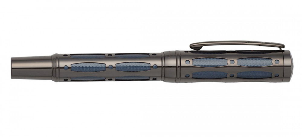 Ручка-роллер Pierre Cardin The One черненая сталь с синей вставкой, артикул PC1001RP-08. Фото 2