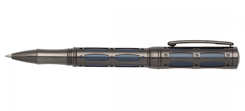 Ручка-роллер Pierre Cardin The One черненая сталь с синей вставкой, артикул PC1001RP-08. Фото 3