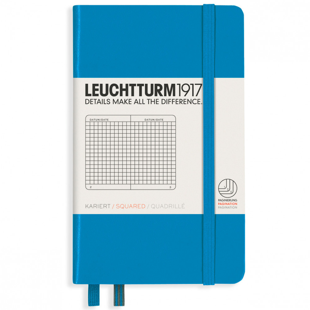 Записная книжка Leuchtturm Pocket A6 Azure твердая обложка 187 стр, артикул 346691. Фото 9