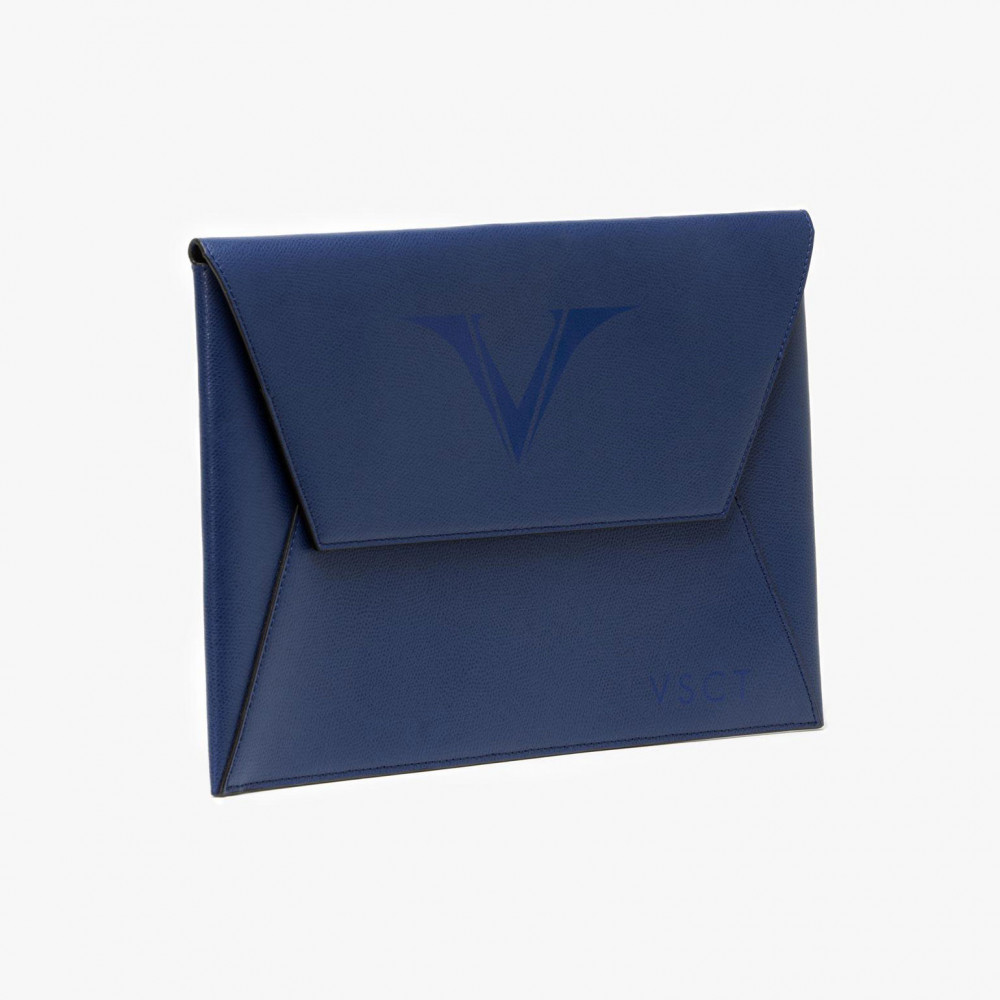 Кожаная папка-конверт А4 Visconti VSCT синяя, артикул KL02-02. Фото 4
