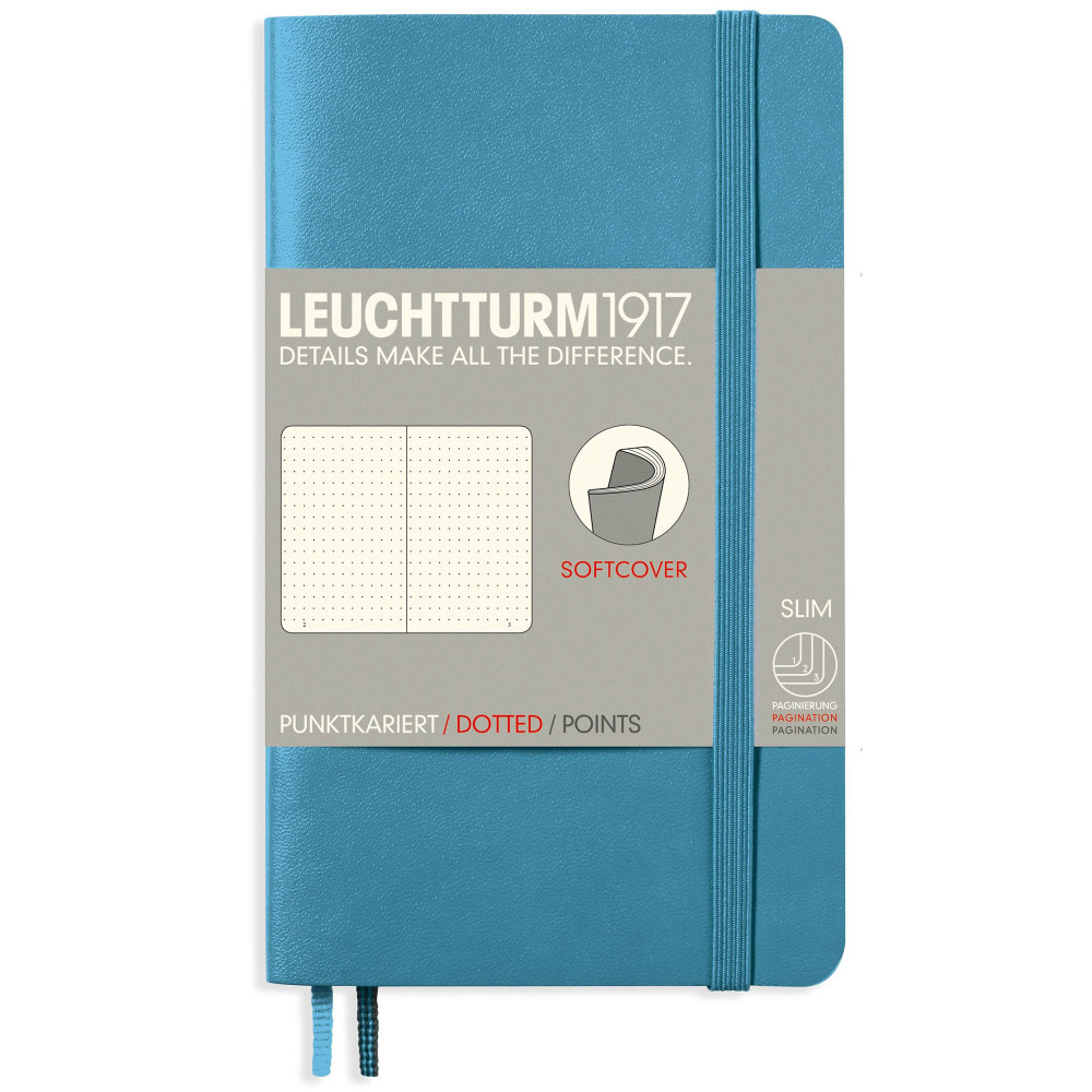 Записная книжка Leuchtturm Pocket A6 Nordic Blue мягкая обложка 123 стр, артикул 355305. Фото 1