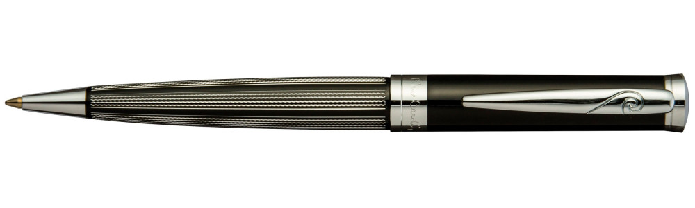 Шариковая ручка Pierre Cardin Tresor Black Lacquer CT рифленый рисунок, артикул PC7211BP. Фото 1