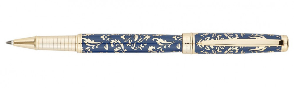 Ручка-роллер Pierre Cardin Renaissance синий лак гравировка с позолотой, артикул PC8302RP. Фото 1