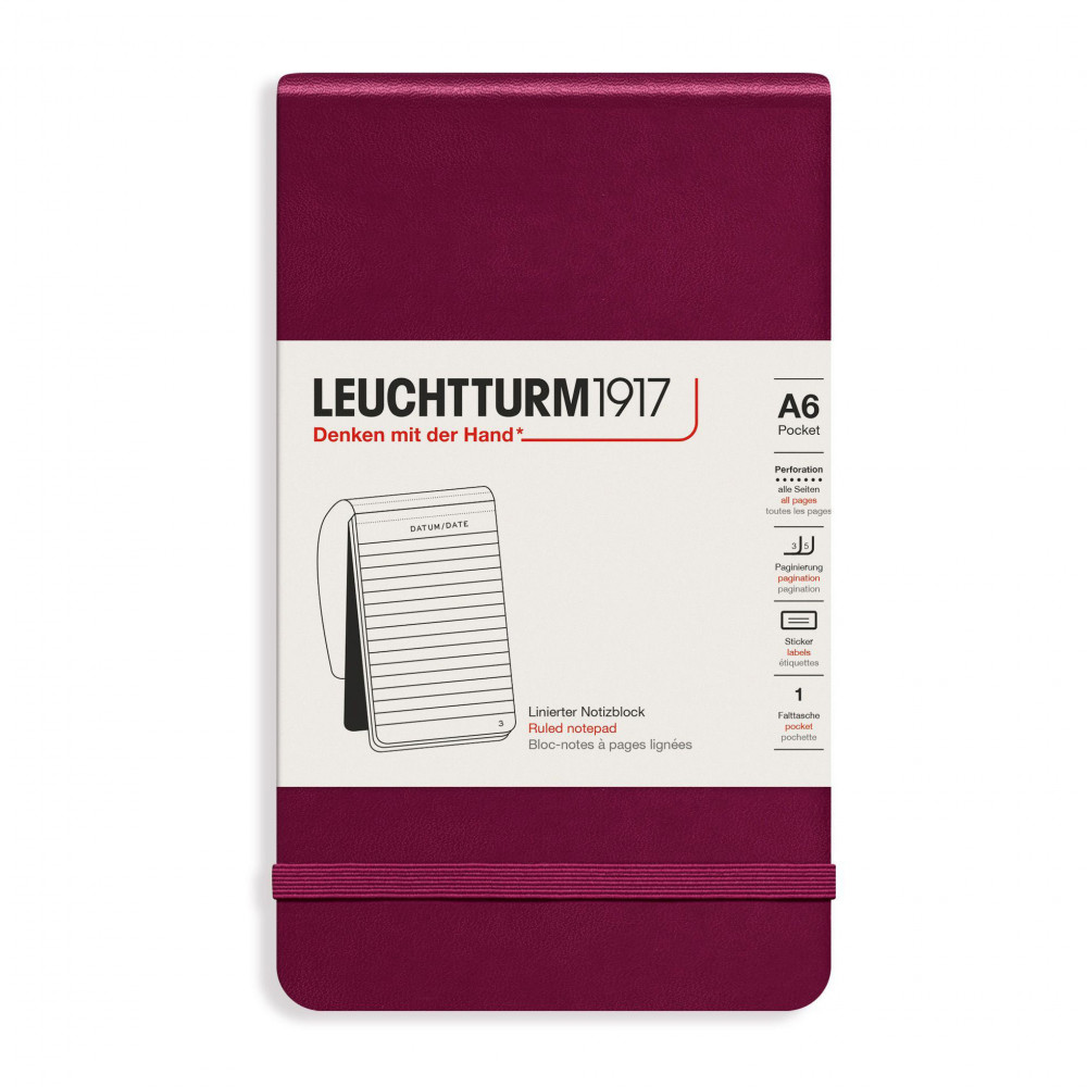 Блокнот Leuchtturm Reporter Pocket A6 Port Red твердая обложка 188 стр, артикул 364413. Фото 12