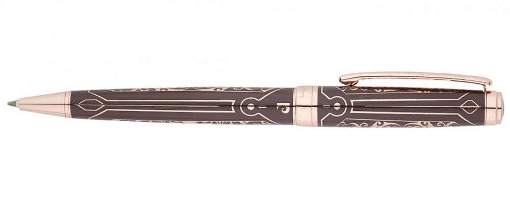 Шариковая ручка Pierre Cardin Renaissance коричневый лак гравировка с позолотой, артикул PC6902BP-R. Фото 2