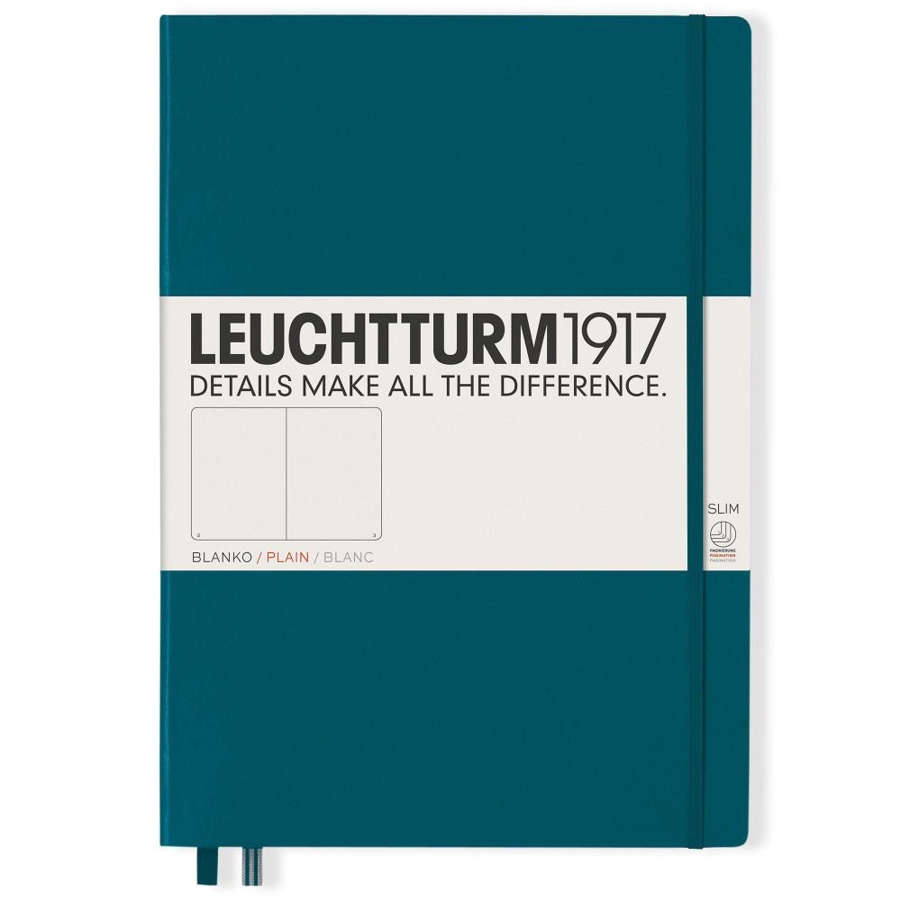 Записная книжка Leuchtturm Master Slim A4+ Pacific Green твердая обложка 123 стр, артикул 359791. Фото 1