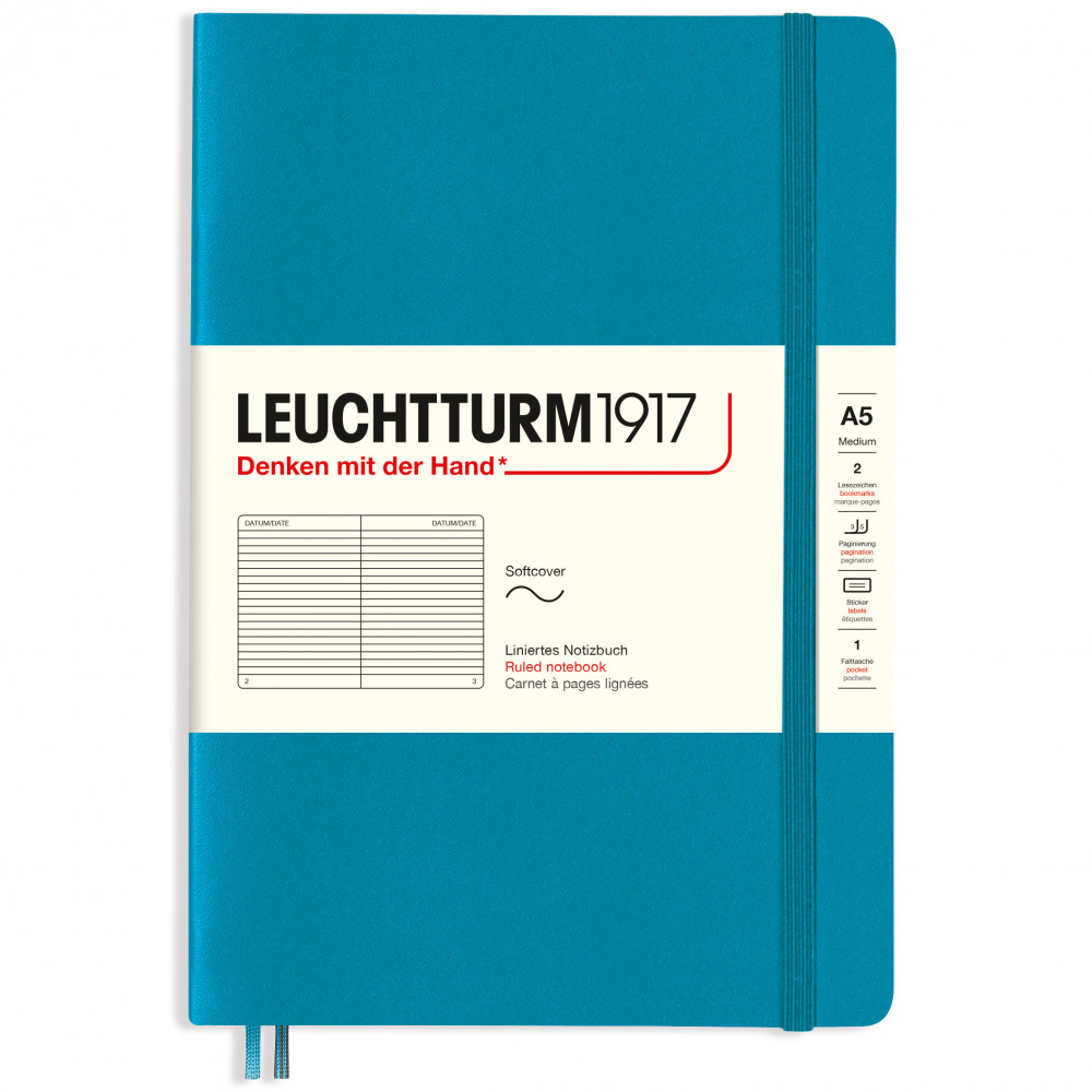Записная книжка Leuchtturm Medium A5 Ocean мягкая обложка 123 стр, артикул 365506. Фото 4