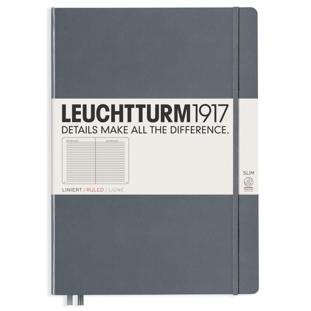 Записная книжка Leuchtturm Master Slim A4+ Anthracite твердая обложка 123 стр, артикул 344816. Фото 9