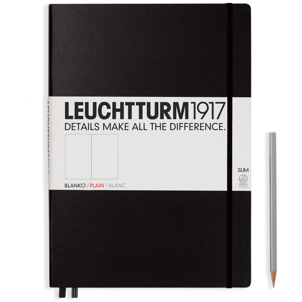 Записная книжка Leuchtturm Master Slim A4+ Black твердая обложка 123 стр, артикул 330754. Фото 2