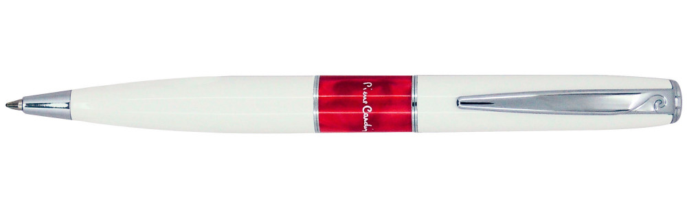 Шариковая ручка Pierre Cardin Libra белый лак красная вставка из акрила, артикул PC3502BP-02. Фото 1