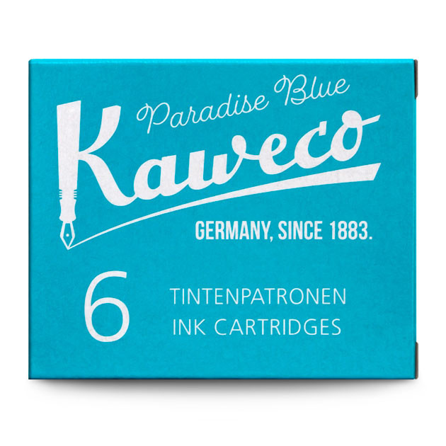 Картриджи с чернилами (6 шт) для перьевой ручки Kaweco Paradise Blue, артикул 10000260. Фото 2